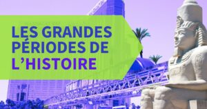 Le sphinx de l'hôtel et casino Luxor de las Vegas illustrent le titre : "Les grandes périodes de l'Histoire"