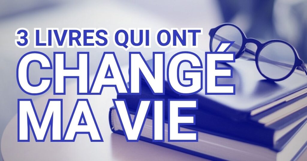 Une paire de lunettes posée sur une pile de livres avec le titre "3 livres qui ont chanté ma vie"