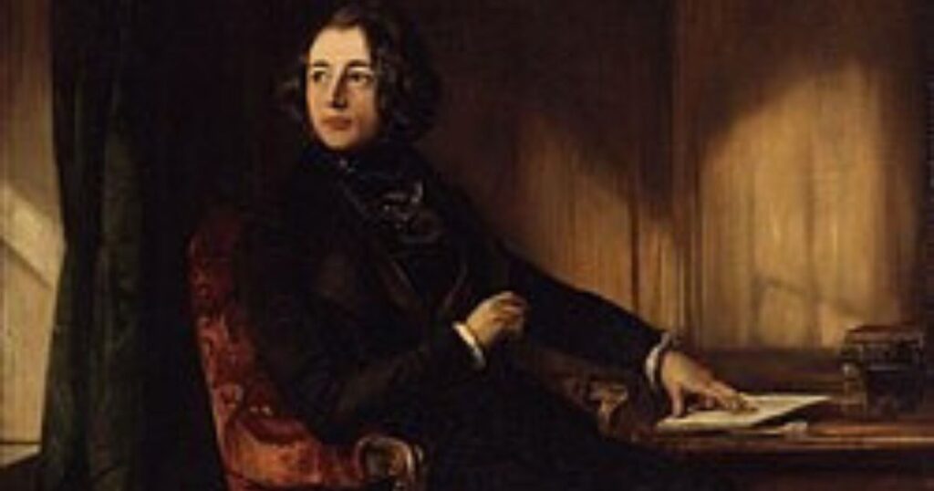 Détail du tableau de Maclise : "Charles Dickens, 1839